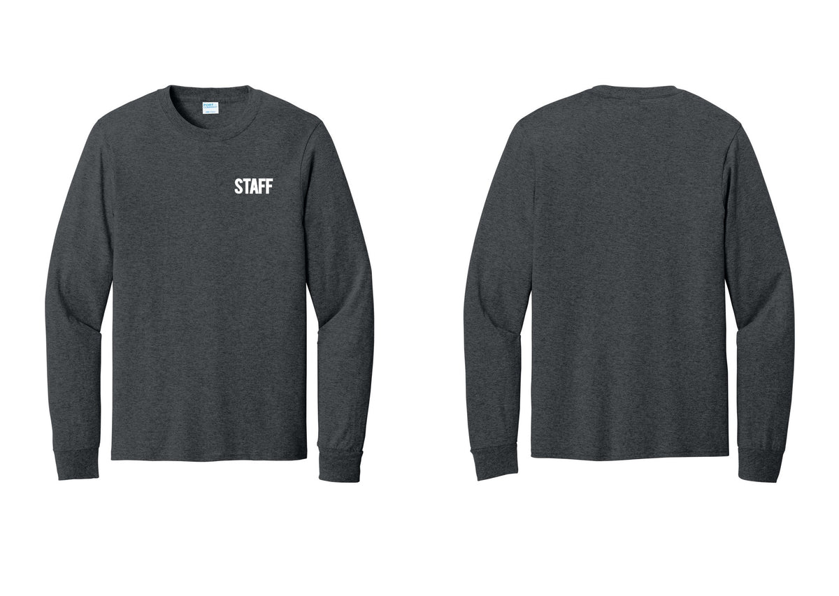 NYC Factory Staff Cotton Long Sleeve T-Shirt (Bold) - Chest Only - Dark Heather Grey