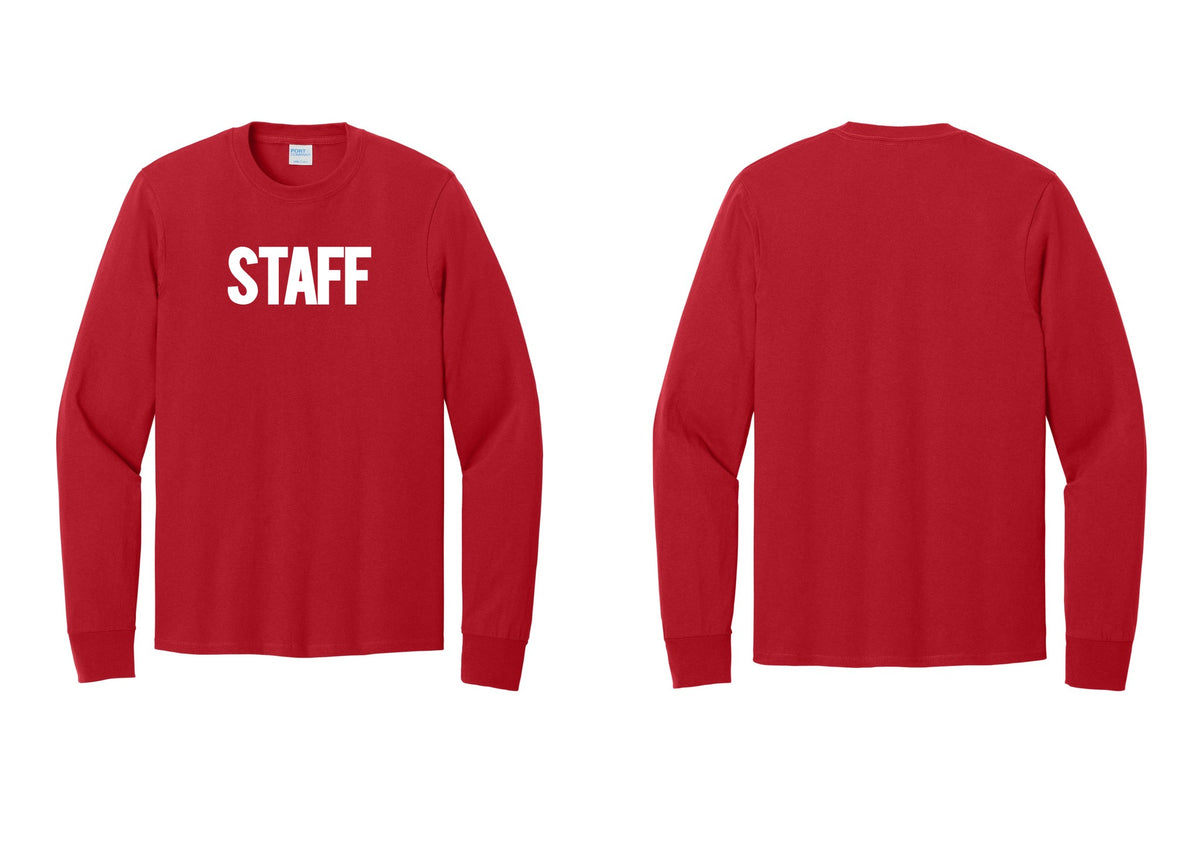 NYC Factory Staff Cotton Long Sleeve T-Shirt (Bold) - Front Only - Red