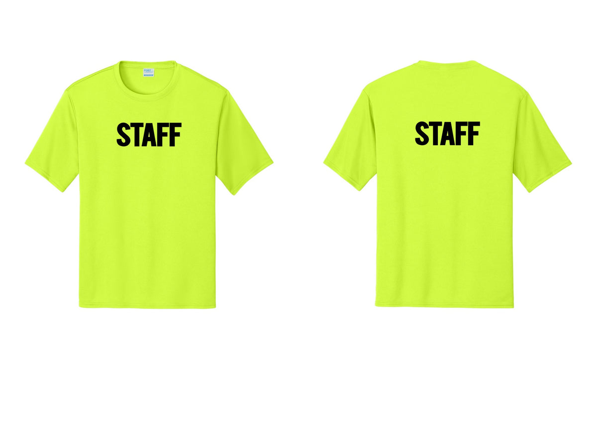 NYC Factory Staff Performance T-Shirt (Bold) - Front + Back - Neon Yellow