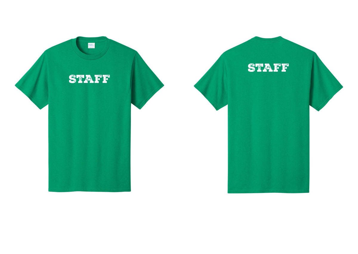 NYC Factory Staff T-Shirt, Rustic Lettering - Front + Back - Kelly