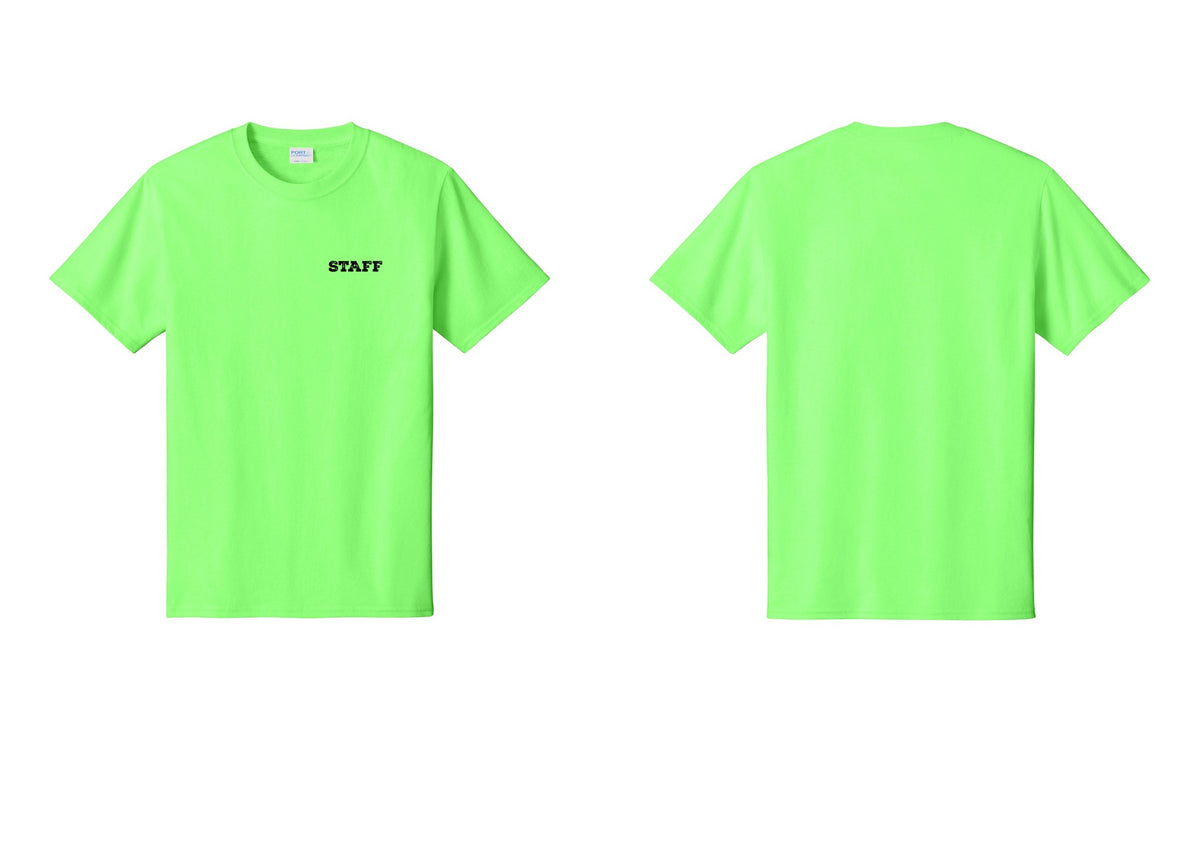 NYC Factory Staff T-Shirt, Rustic Lettering - Chest Only - Neon Green