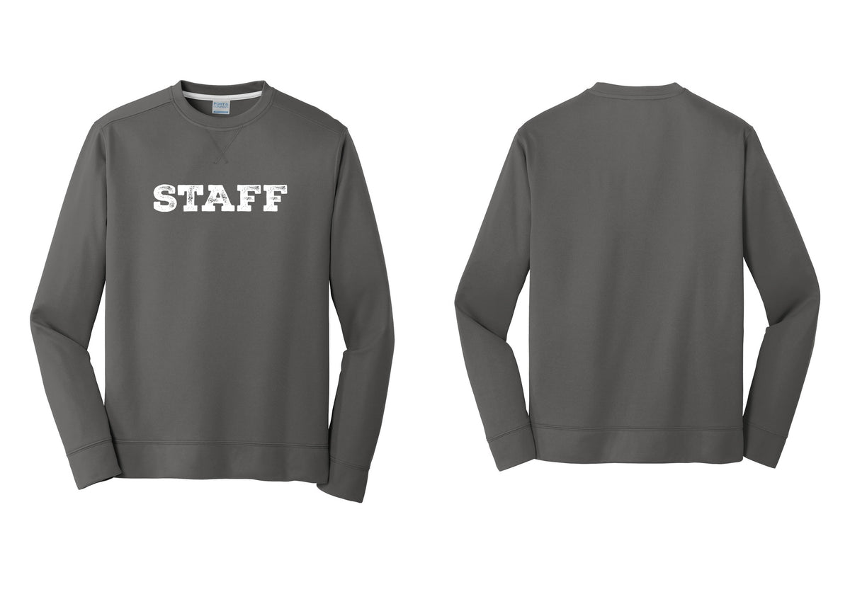 NYC Factory Staff Performance Fleece Crewneck Sweatshirt (Rustic) - Front Only - Charcoal