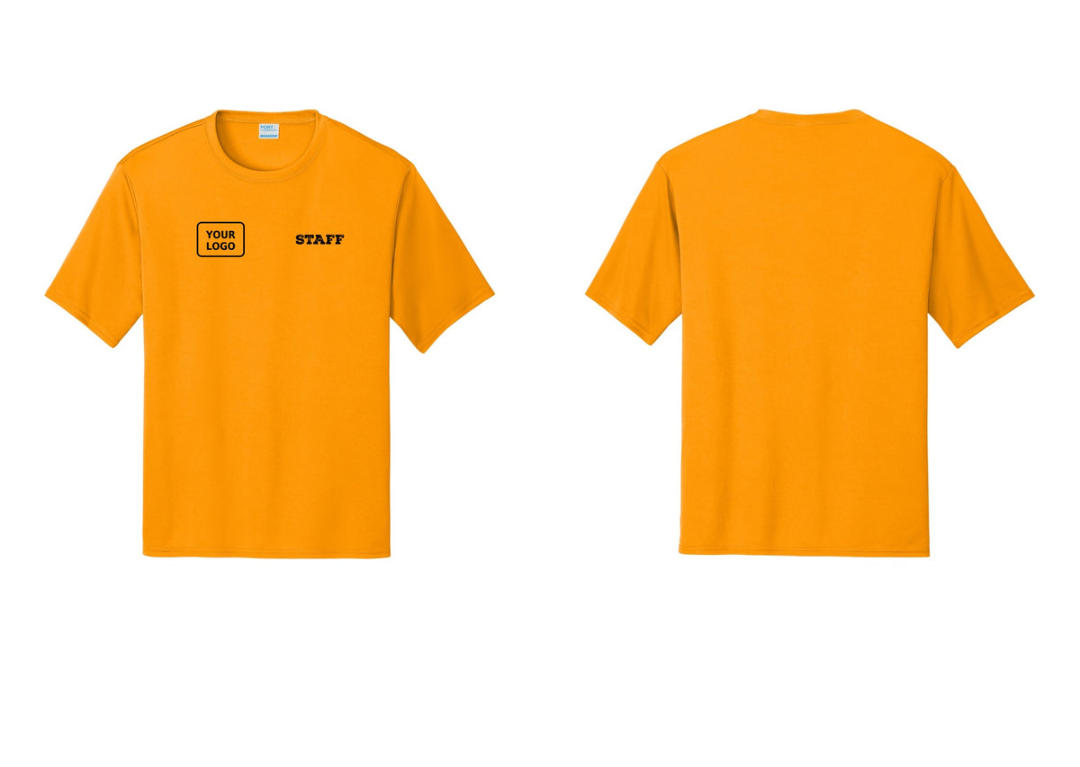 NYC Factory Custom Logo Staff Performance T-Shirt (Rustic) - STAFF + Your Logo - Gold