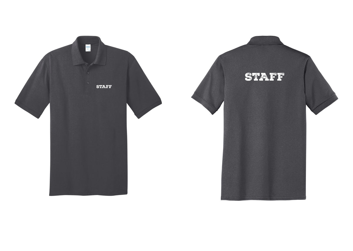 NYC Factory Staff Polo Shirt (Rustic) - Chest + Back - Charcoal