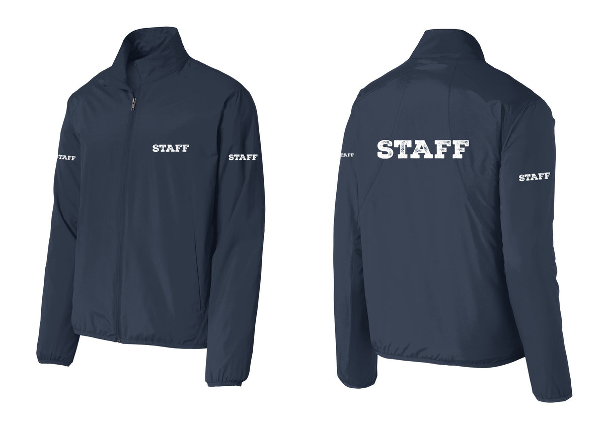 NYC Factory Staff Windbreaker Full-Zip Jacket (Rustic) - Chest + Back + Staff Sleeves - Dress Blue Navy