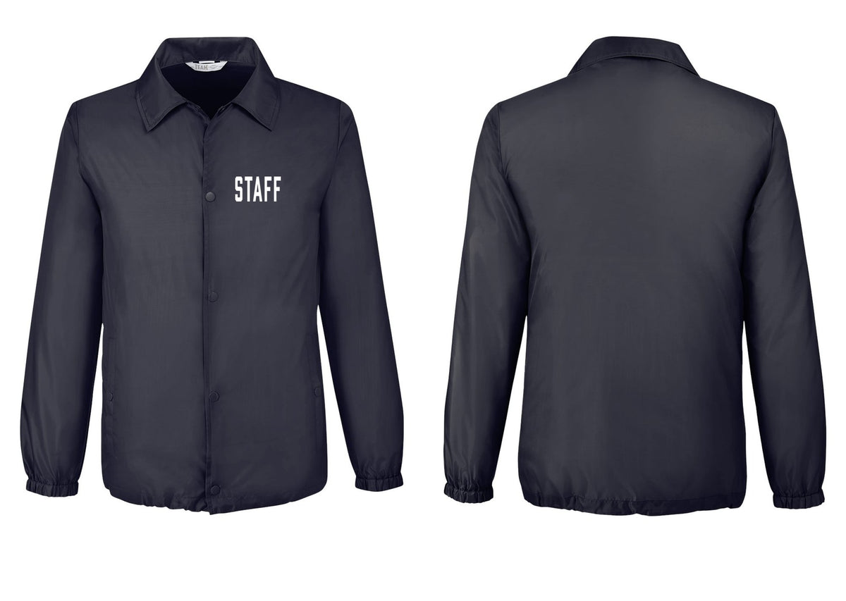 NYC Factory Staff Snap-Front Coaches Jacket (Classic) - Chest Only - Black