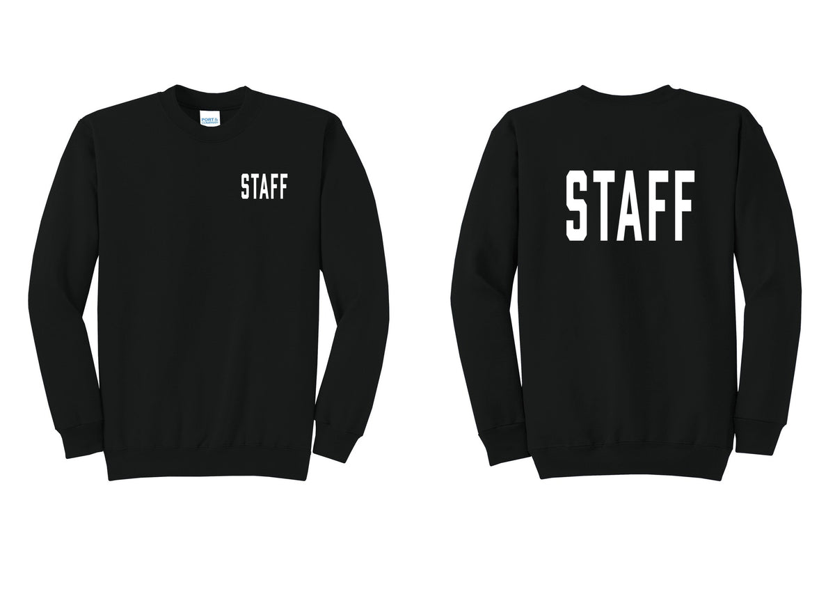 NYC Factory Staff Cotton Fleece Crewneck Sweatshirt (Classic) - Chest + Back - Black