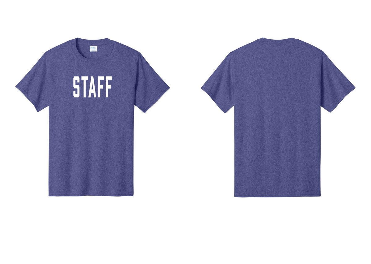 NYC Factory Staff T-Shirt, Condensed Lettering - Front Only - Heather Purple