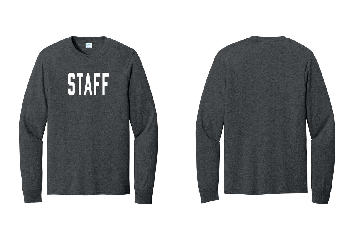 NYC Factory Staff Cotton Long Sleeve T-Shirt (Classic) - Front Only - Dark Heather Grey