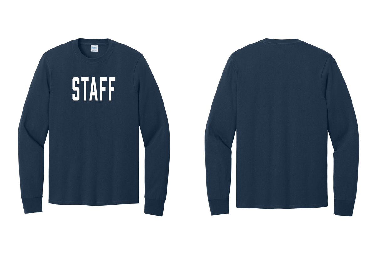 NYC Factory Staff Cotton Long Sleeve T-Shirt (Classic) - Front Only - Navy