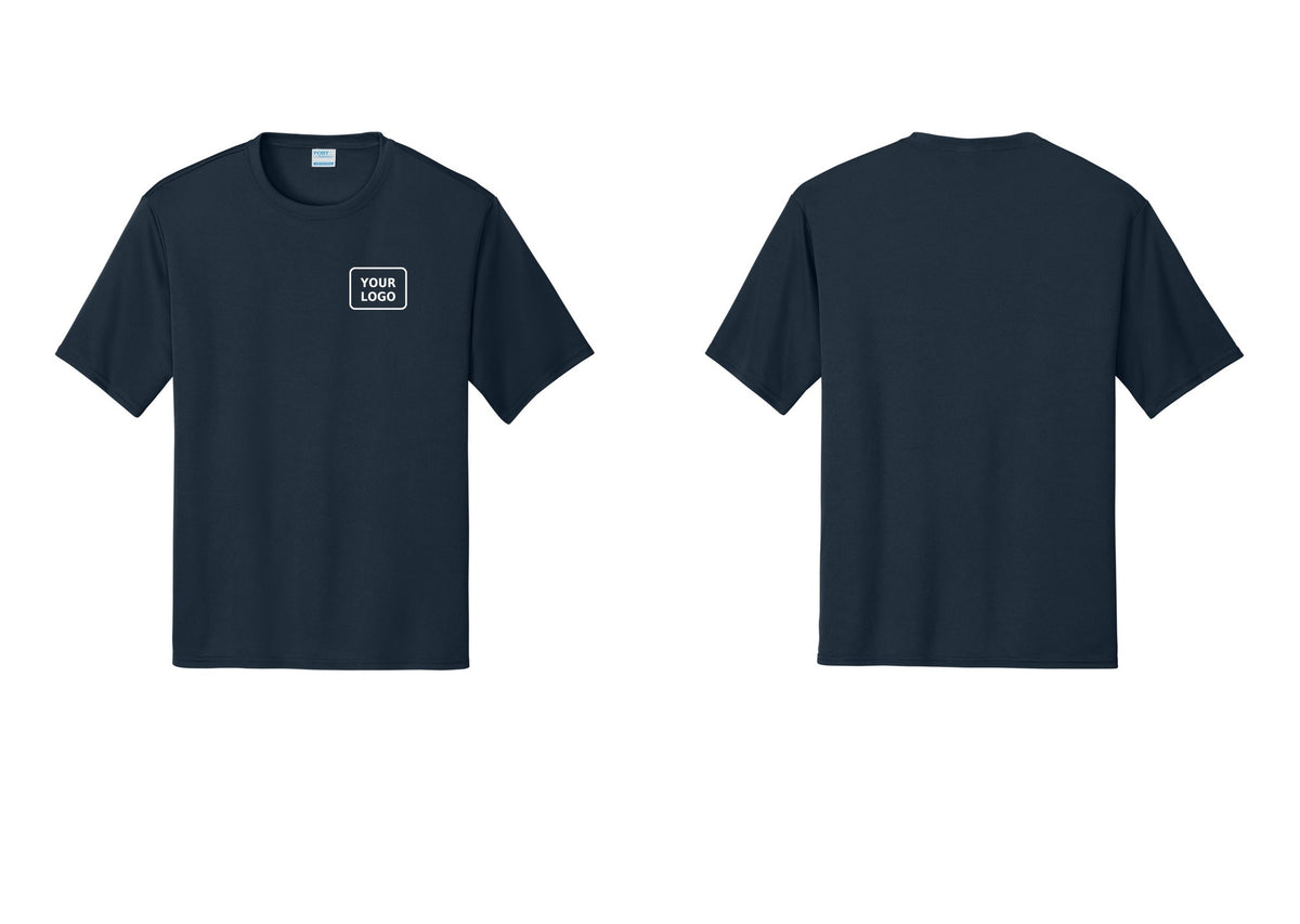 NYC Factory Custom Logo Staff Performance T-Shirt (Classic) - Your Logo Only - Navy