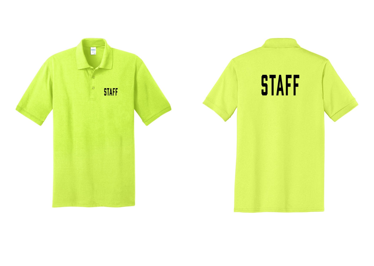NYC Factory Staff Polo Shirt (Classic) - Chest + Back - Safety Green