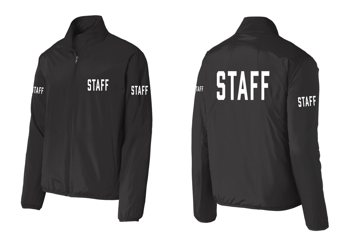 NYC Factory Staff Windbreaker Full-Zip Jacket (Classic) - Chest + Back + Staff Sleeves - Black