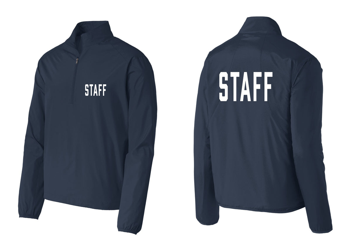 NYC Factory Staff Windbreaker 1/2-Zip Pullover (Classic) - Chest + Back - Dress Blue Navy
