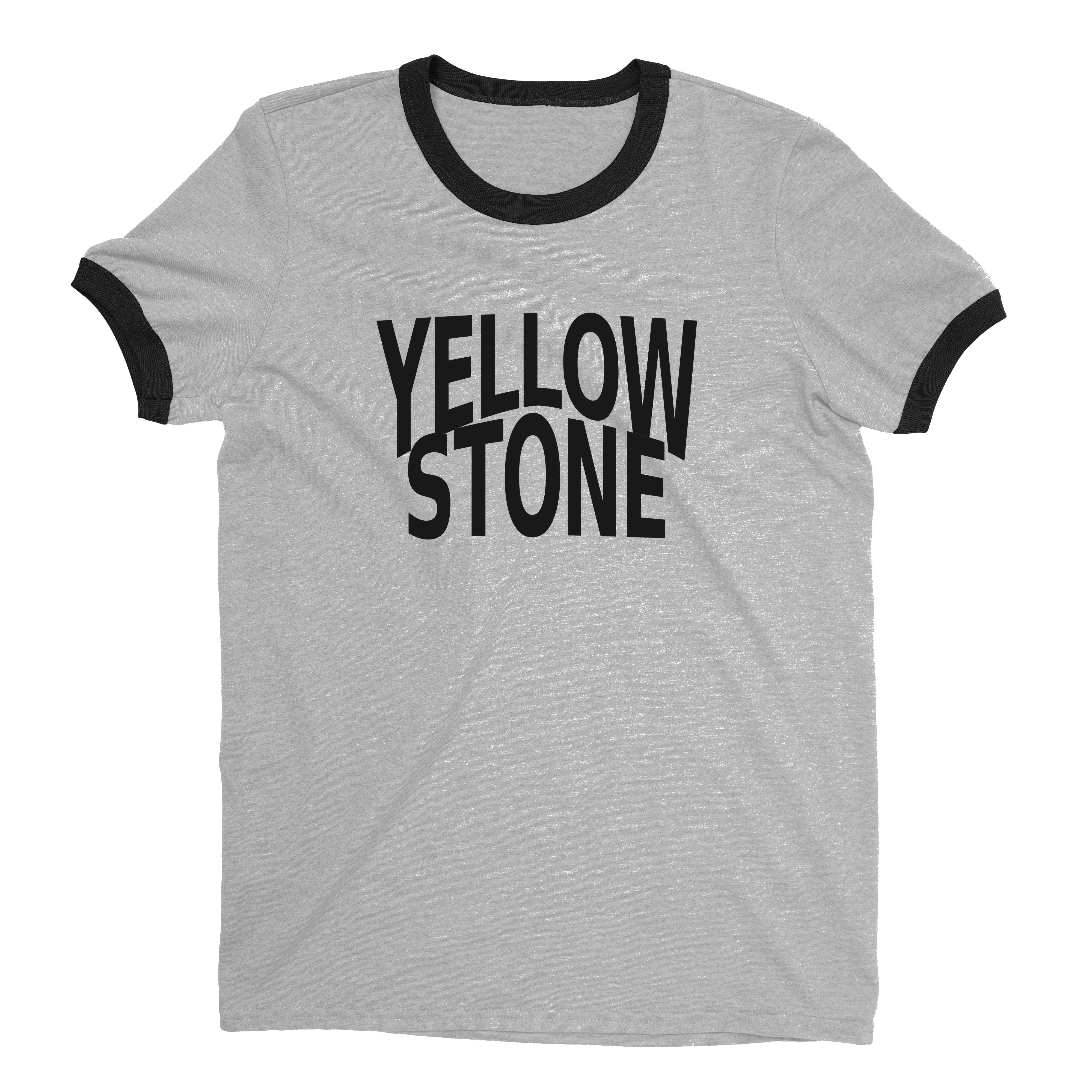 Yellowstone National Park Ringer Tee Retro Style Men's T-Shirt - NYC Factory - Heather Gray