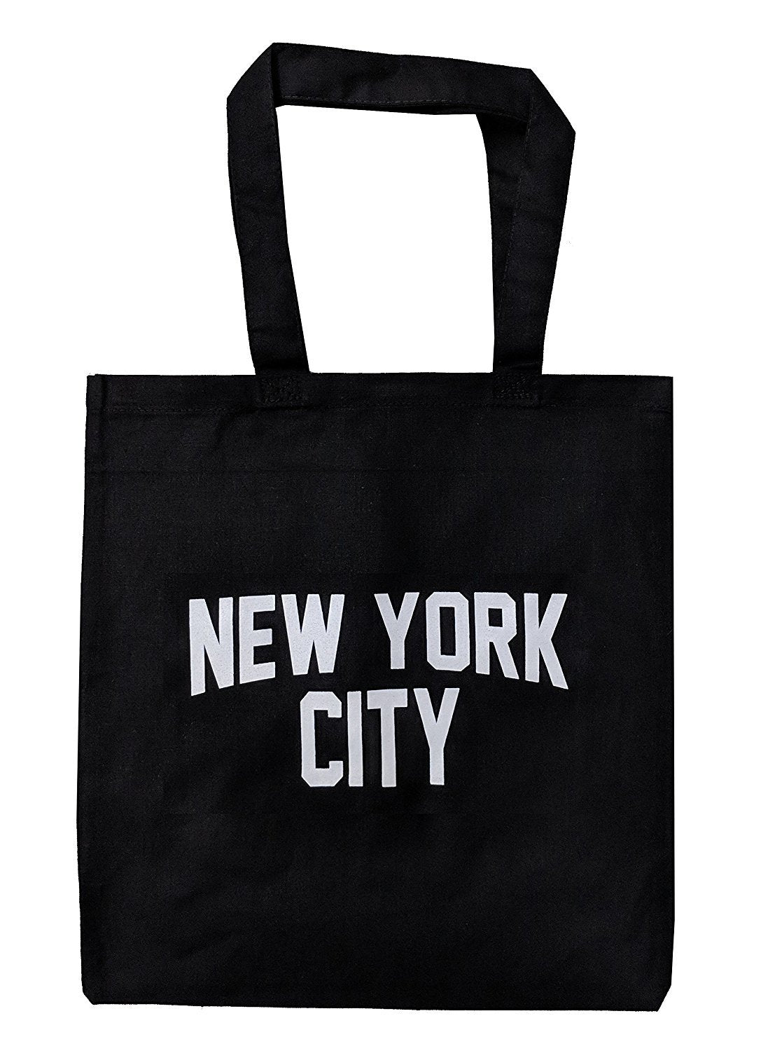 Black NYC Tote Bag New York City 100% Cotton Canvas Screenprinted (Black)