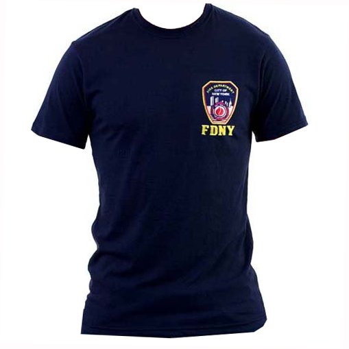 FDNY Men's Tee Embroidered Patch (Navy Blue)