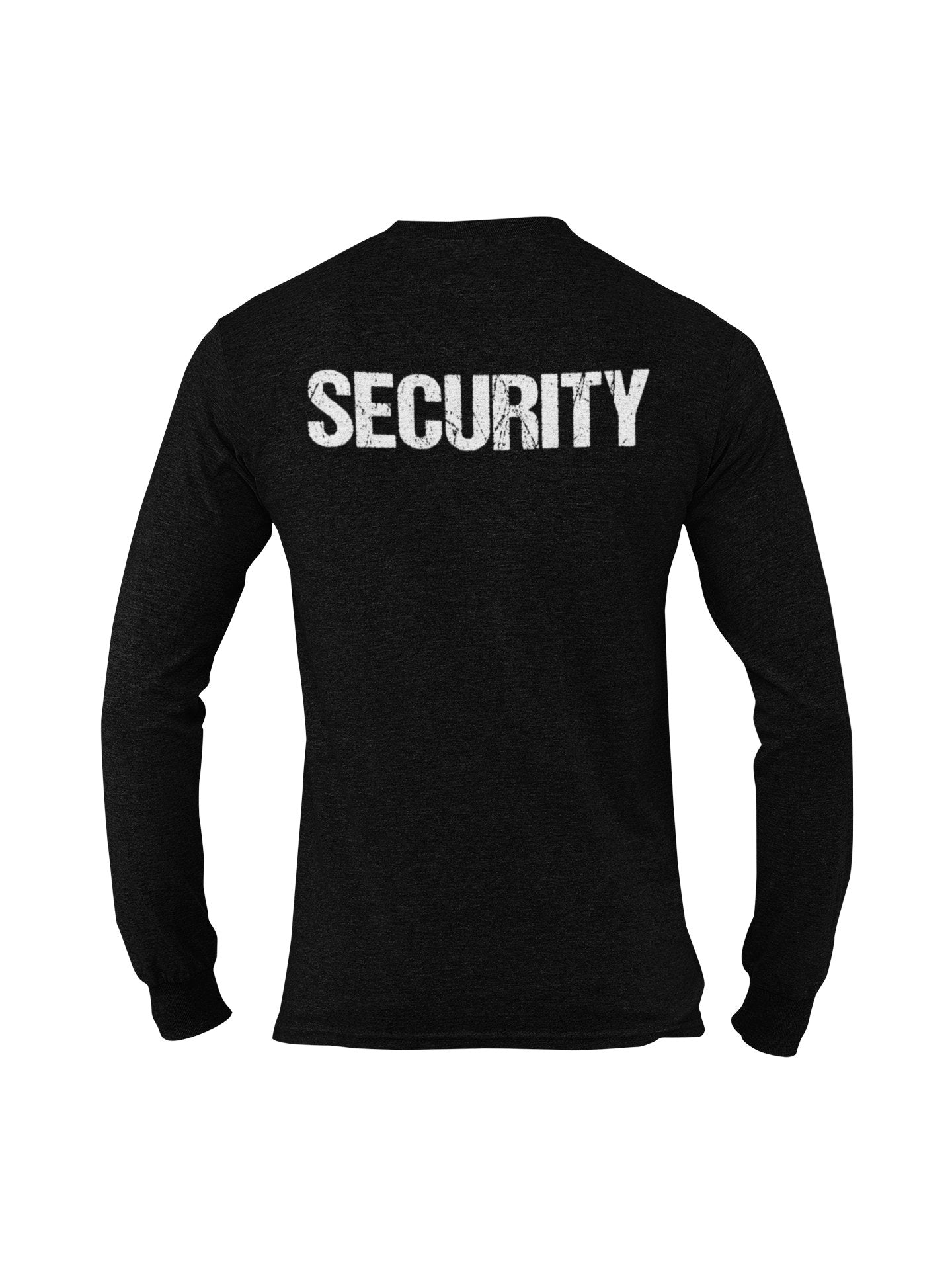 Men's Security Long Sleeve T-Shirt (Distressed Design, Black / White)