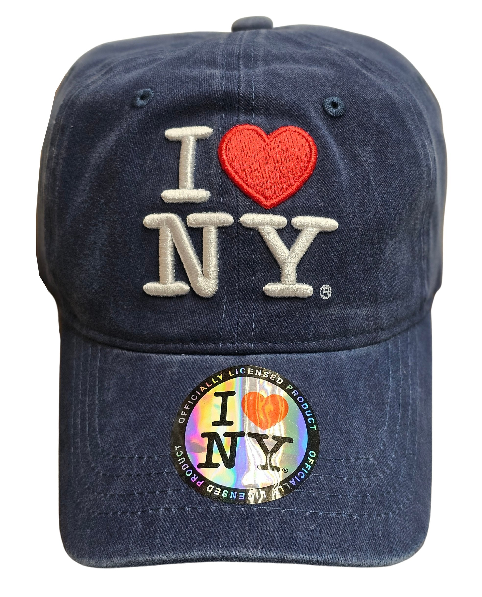 I Love NY Baseball Hat Denim Navy Adult One Size Cap