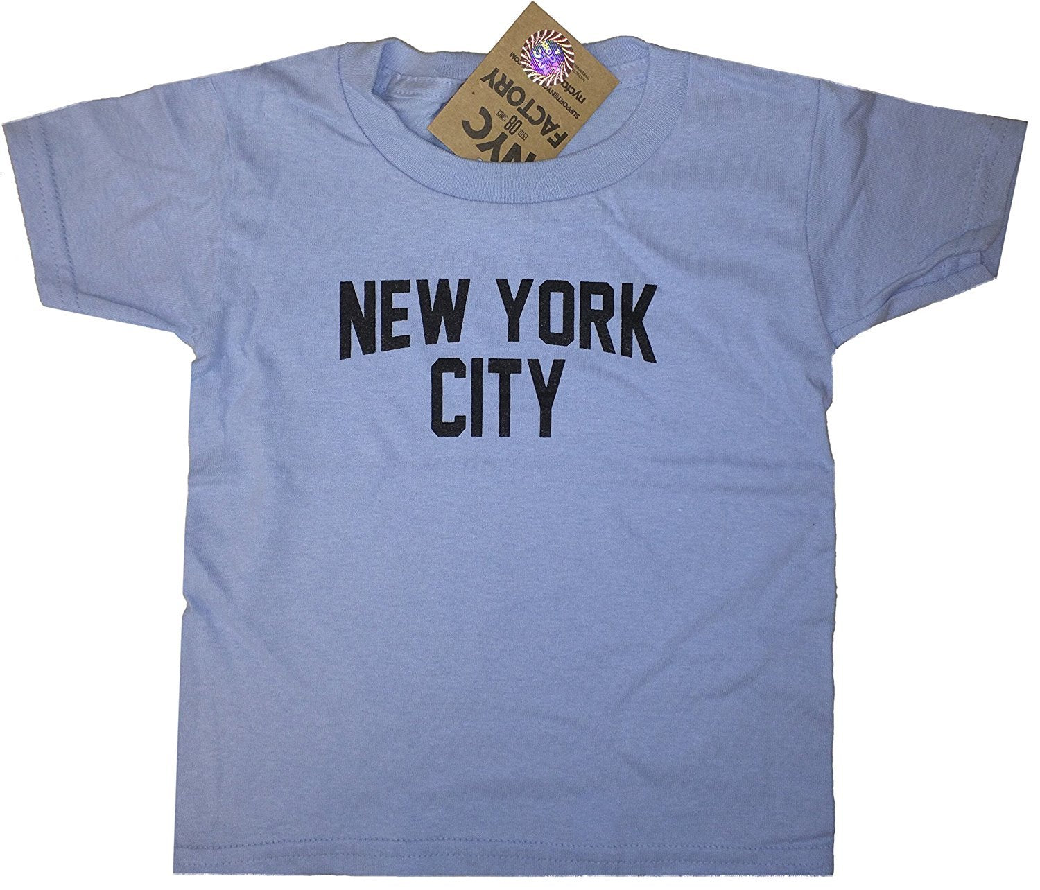 New York City Toddler T-Shirt Screenprinted Light Blue Baby Lennon Tee