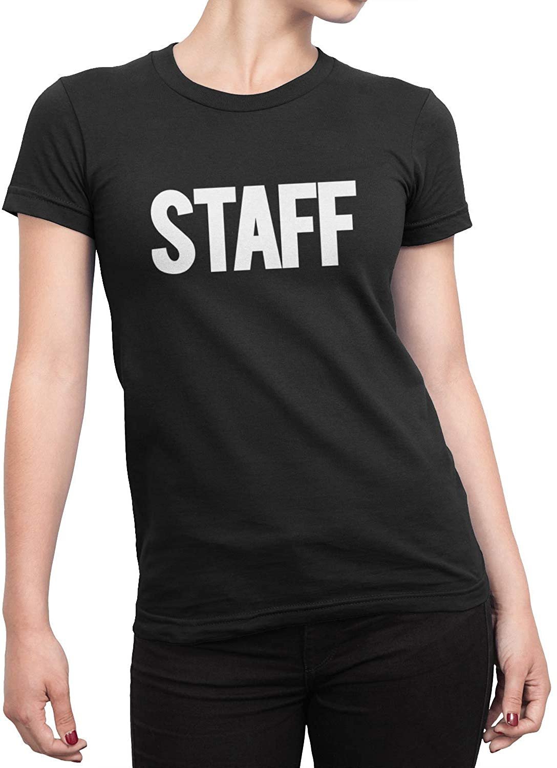 Staff Ladies Short Sleeve T-Shirt (Solid Design, Black)