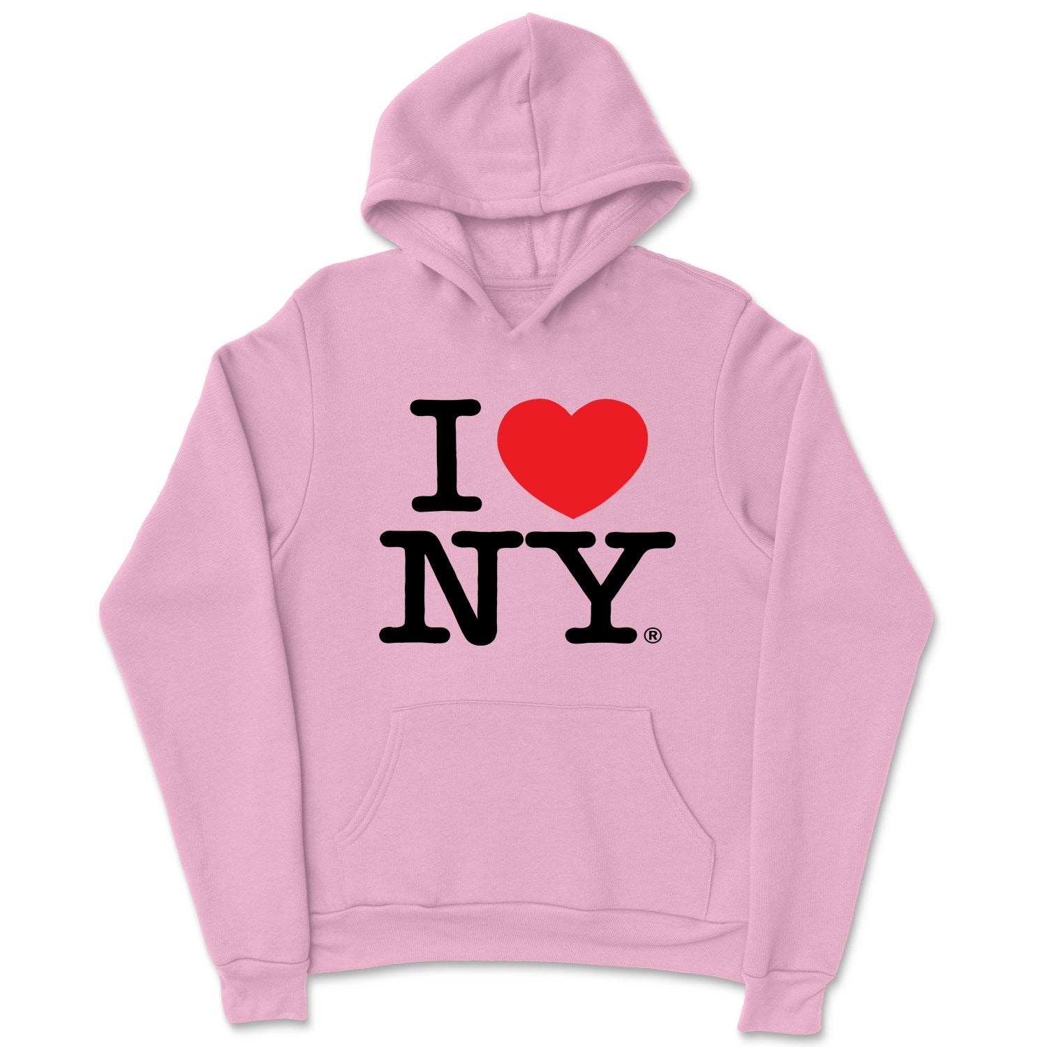I Love NY Kids Hoodie Sweatshirt Officially Licensed (Youth, Light Pink)