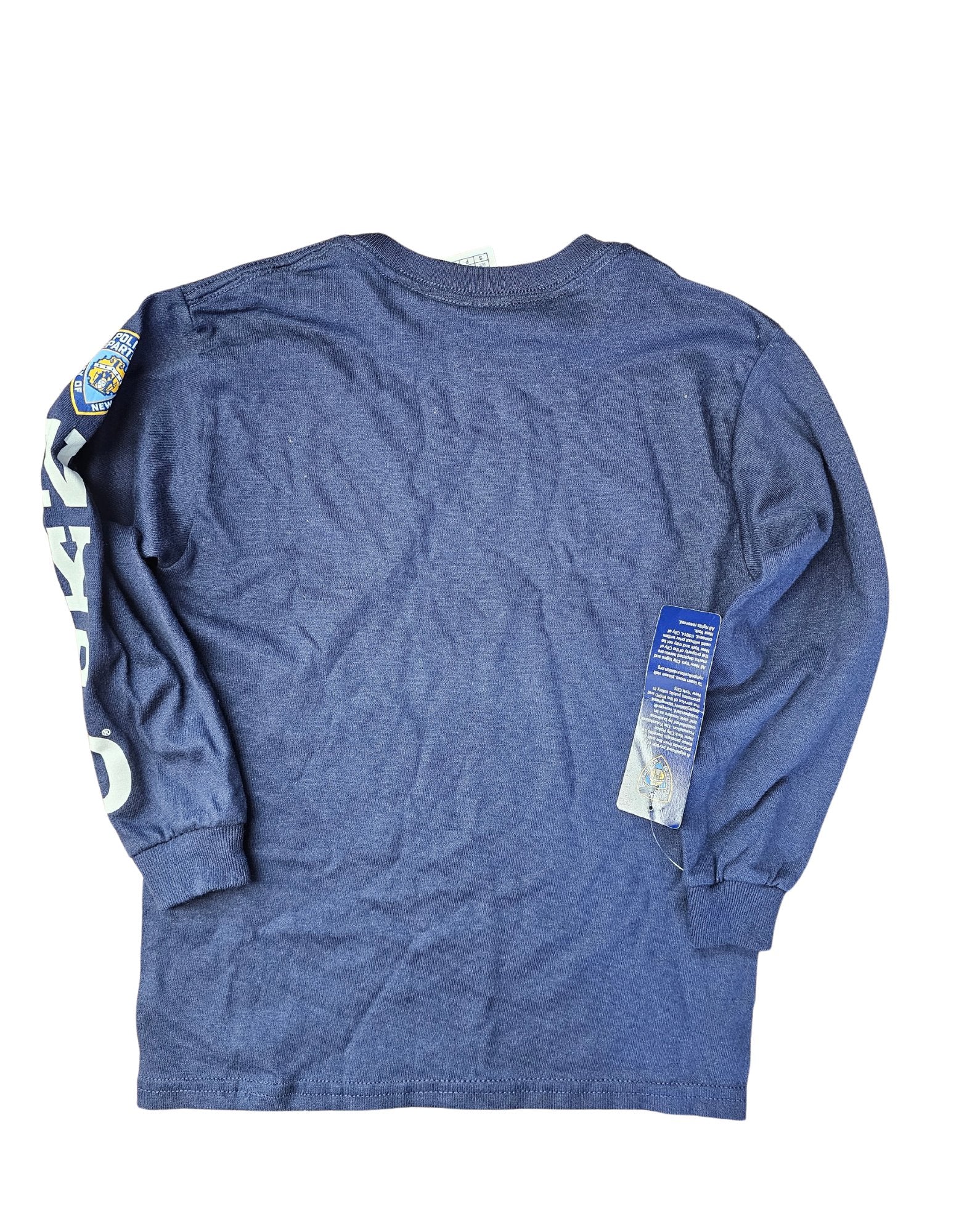 NYPD Kids Long Sleeve T-Shirt (Navy White, Chest & Sleeve Print)