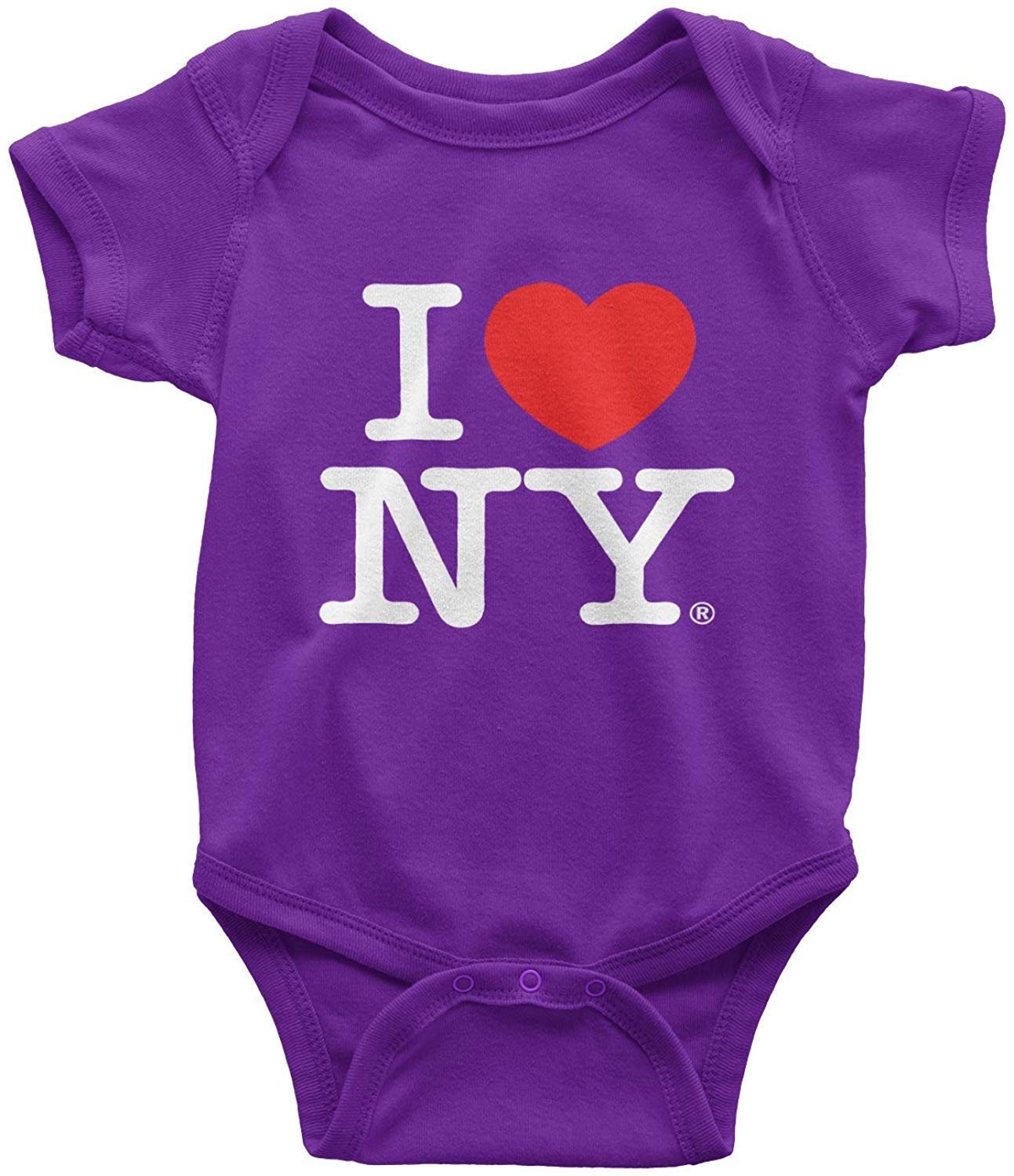 I Love NY Baby Bodysuit Purple