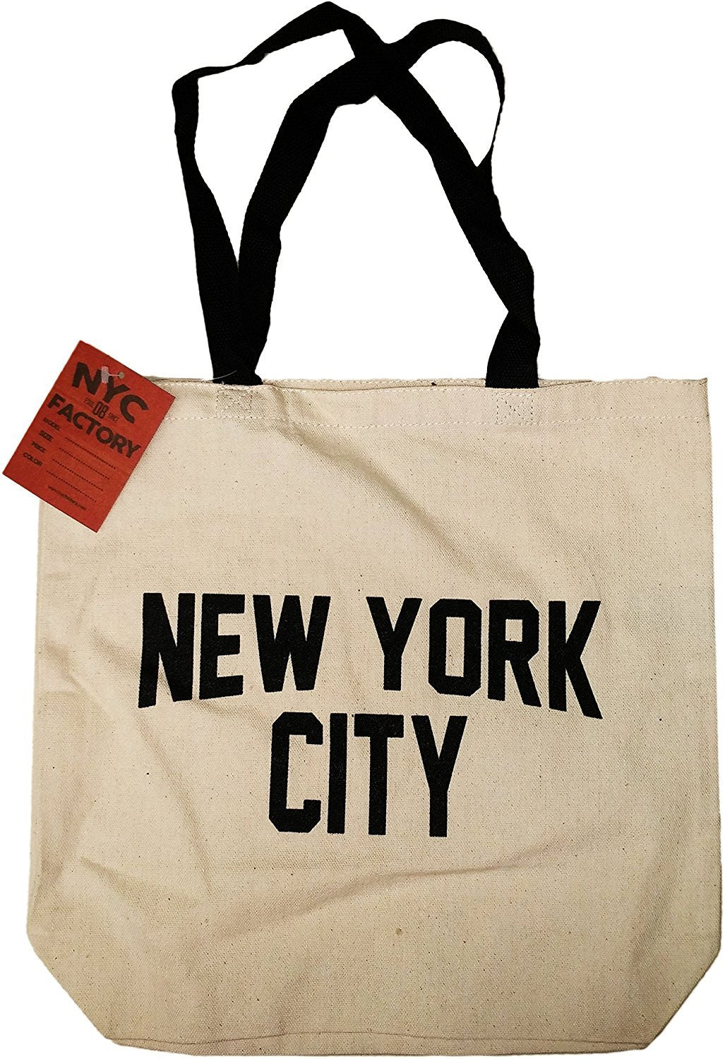 NYC Tote Bag Canvas New York City Gift Souvenir Black Straps
