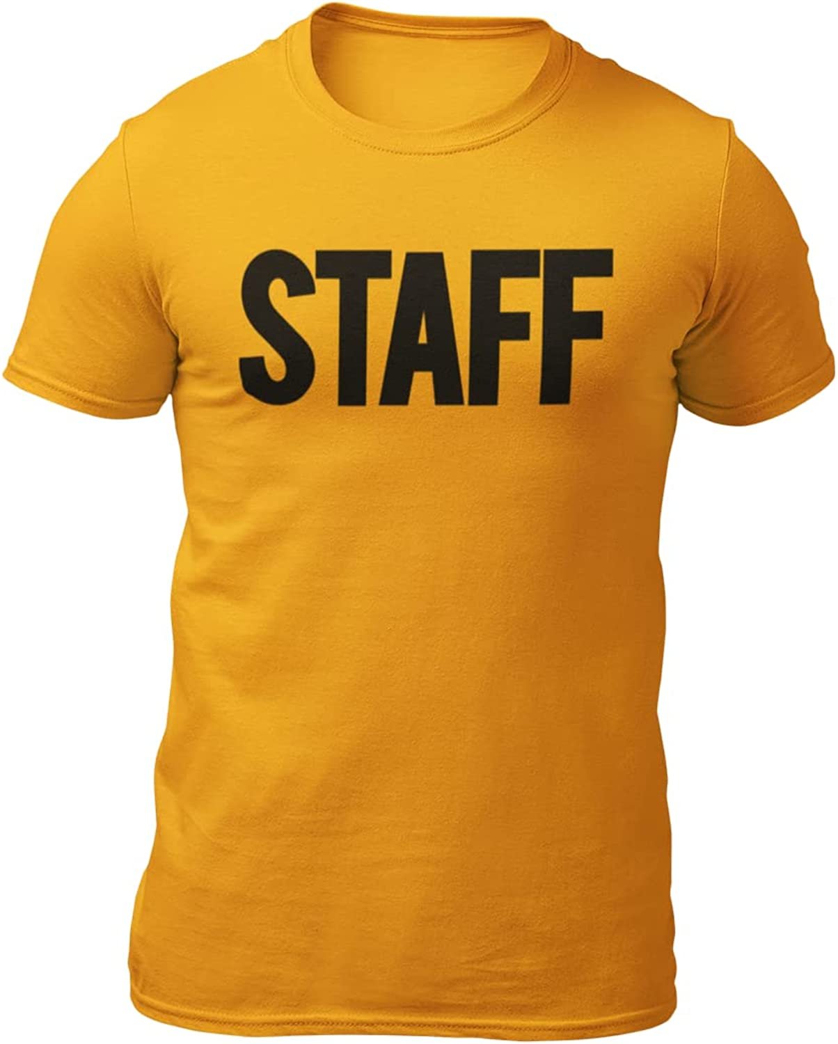 Men's Staff T-Shirt Screen Print Tee (Staff BB, Gold & Black)
