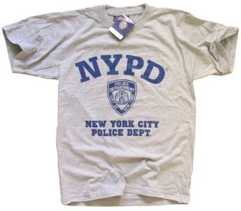 NYPD Men's Short Sleeve T-Shirt Officially Licensed (Heather Gray/Blue)