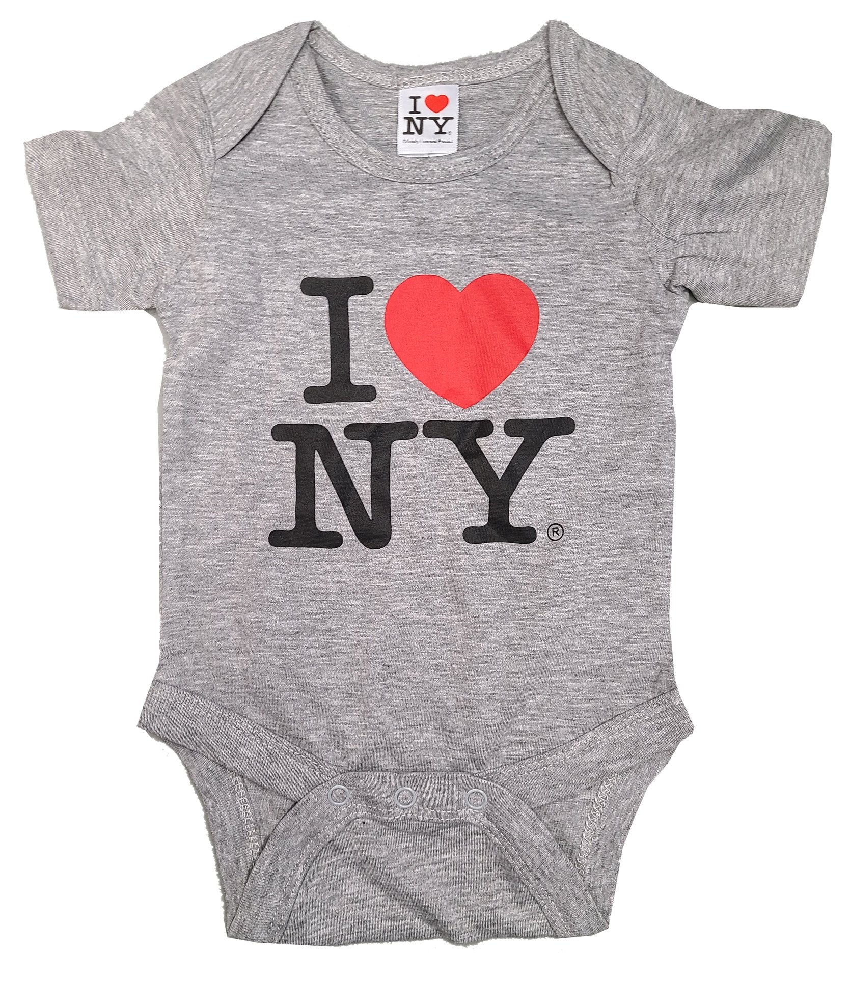 I Love NY Baby Bodysuit Heather Gray