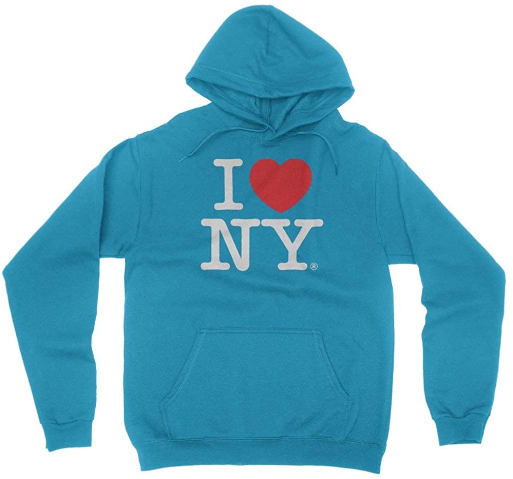 I Love NY Adult Unisex Hoodie Turquoise