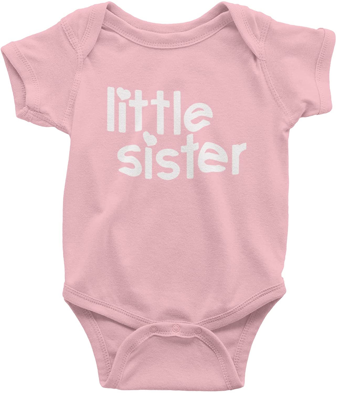 Little Sister Newborn Announcement Baby Gift Bodysuit (Pink)