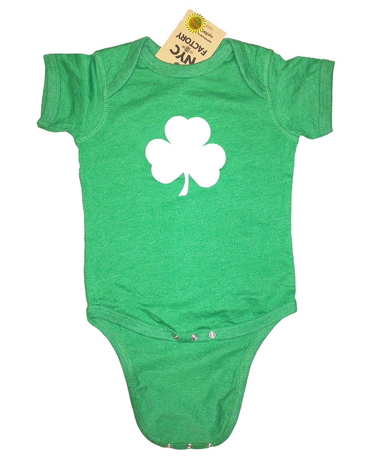 Shamrock Baby Bodysuit (Solid Design, Irish Green)