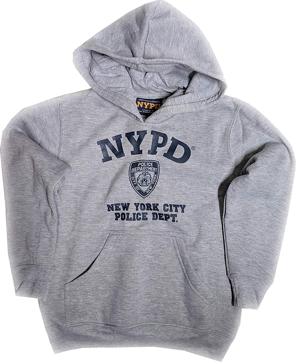 NYPD Kids Hoodie Navy Print Sweatshirt Gray Officially Licensed