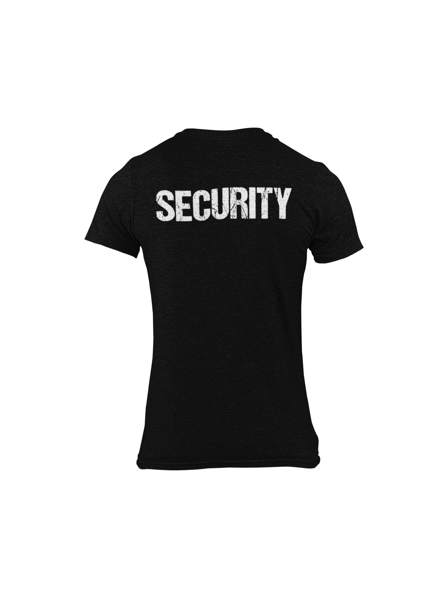 Men's Distressed Security Tee Front & Back Print (Black & White)