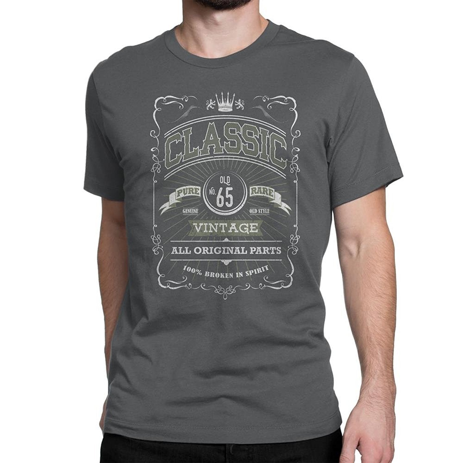 Classic Mens 65Th Birthday T-Shirt Vintage Unisex 65 Black