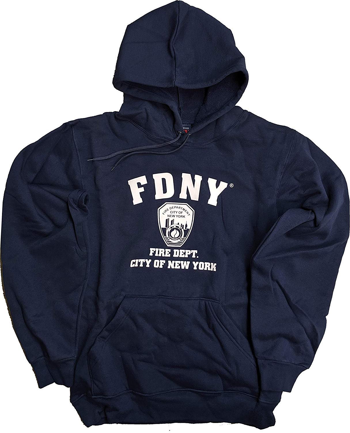 FDNY Kids Hoodie White Print Sweatshirt Navy