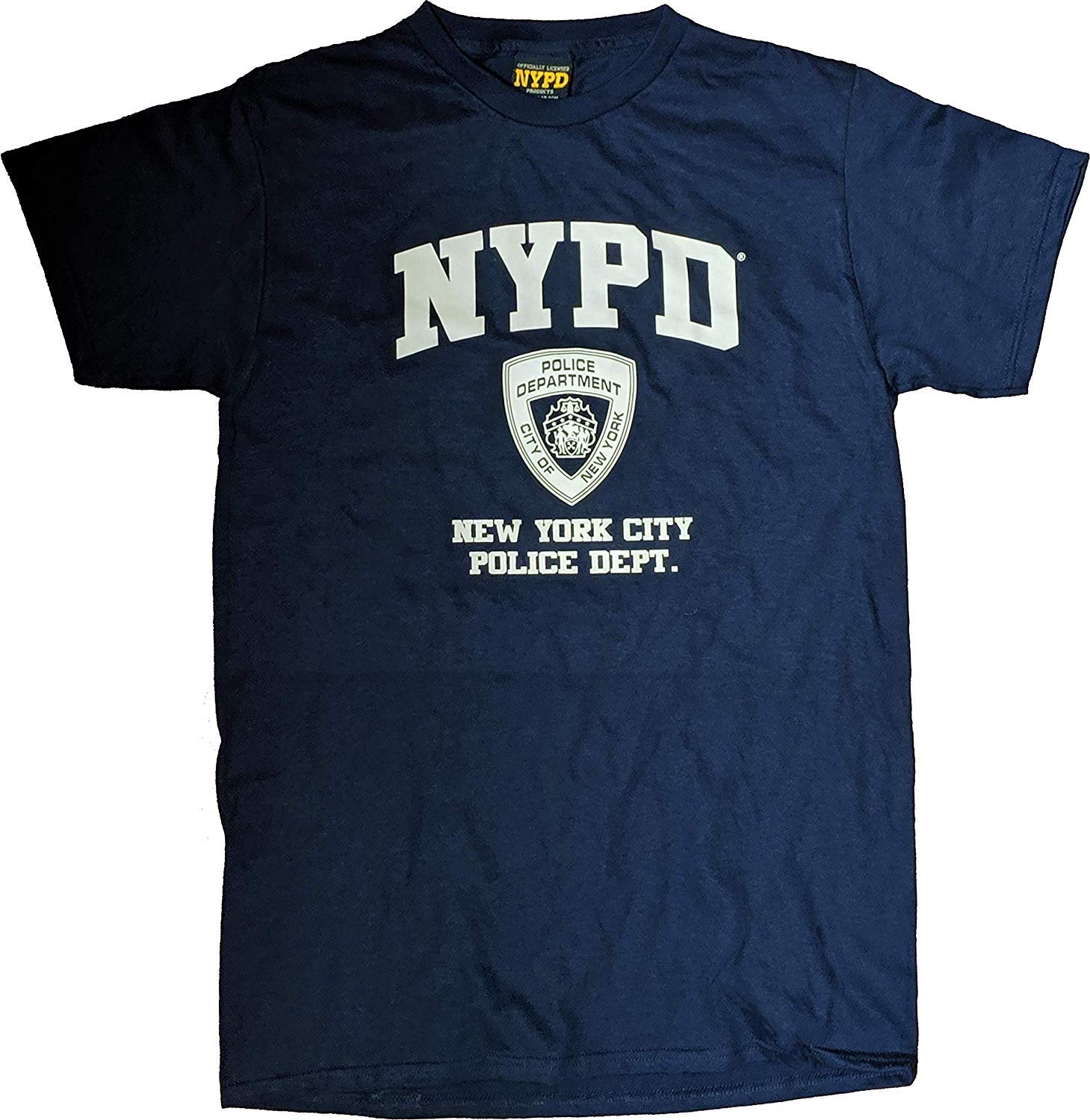 NYPD Short Sleeve White Print T-Shirt Navy Officially Licensed