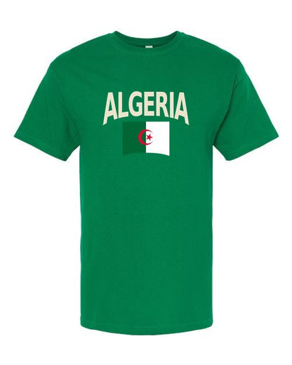 Algeria Soccer Tee 2026 — Classic Name & Flag | NYC Factory - Green