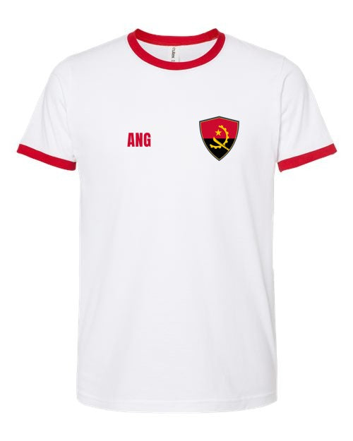 Angola Soccer Ringer Tee — Retro National Crest | NYC Factory
