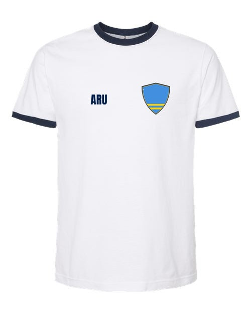 Aruba Soccer Ringer Tee — Retro National Crest | NYC Factory