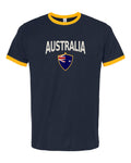 Australia 2026 Soccer Arched Crest Ringer Tee -- NYC Factory