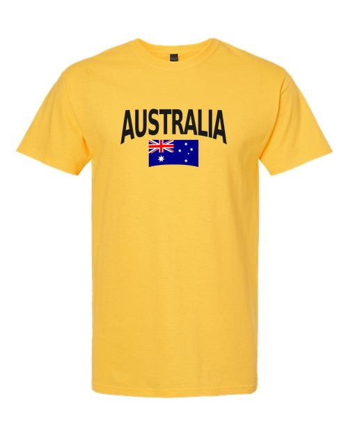 Australia Soccer Tee 2026 — Classic Name & Flag | NYC Factory - Yellow