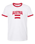 Austria Soccer Ringer Tee 2026 — Classic Name & Flag | NYC Factory