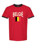 Belgium Soccer Ringer Tee 2026 — Classic Name & Flag | NYC Factory
