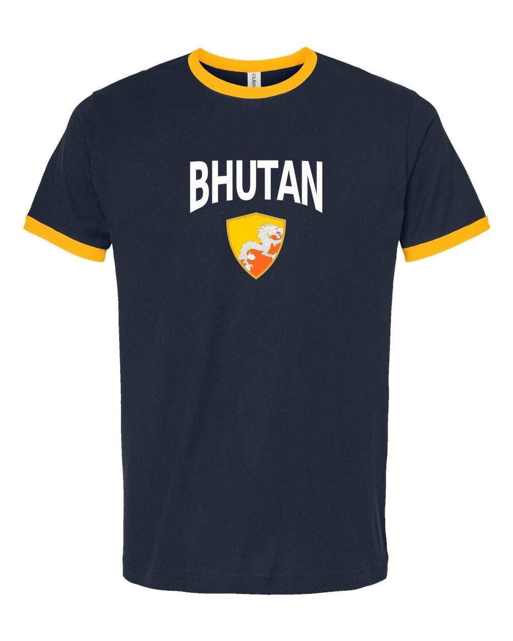 Bhutan Arched Crest Soccer Ringer Tee — NYC Factory