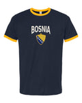 Bosnia and Herzegovina 2026 Soccer Arched Crest Ringer Tee -- NYC Factory