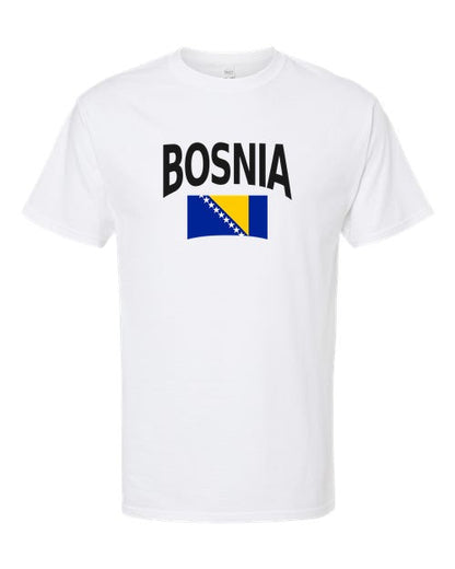 Bosnia and Herzegovina Soccer Tee 2026 — Classic Name & Flag | NYC Factory - White